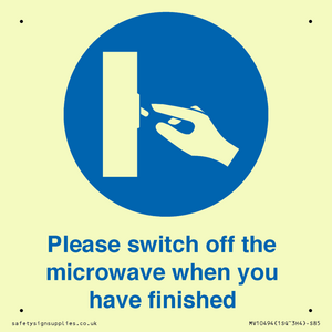 Please switch off the microwave when you have finished
